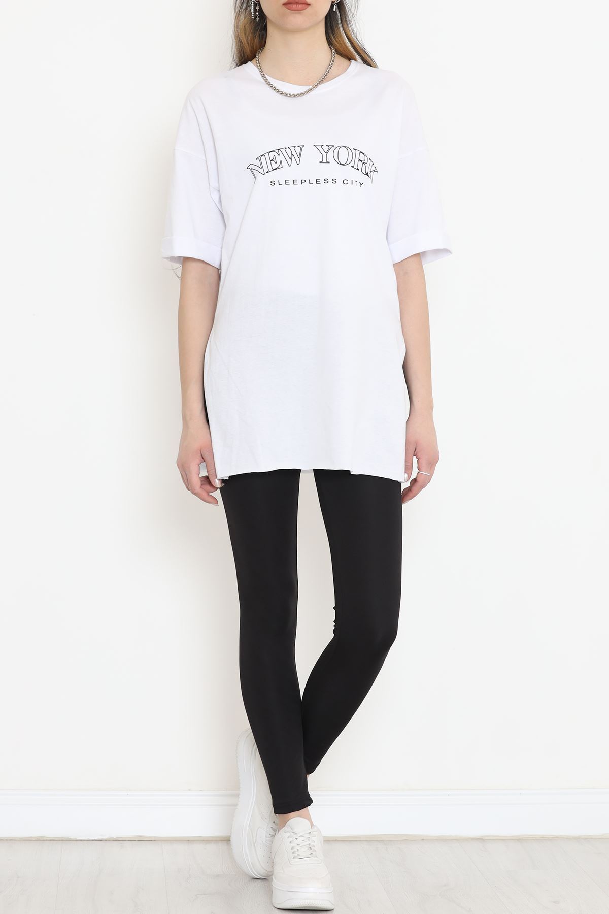 Printed Double Sleeve T-shirt White - 16560.1567.