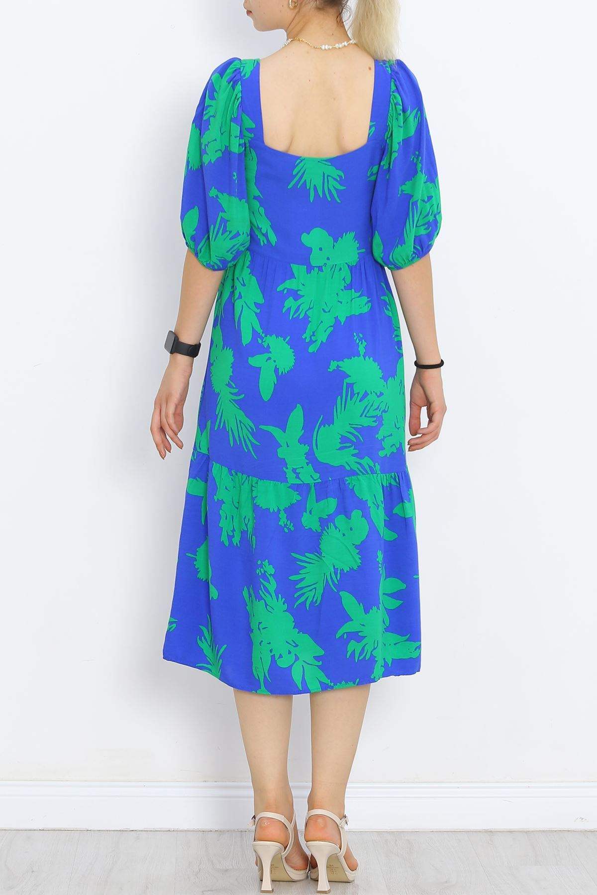 Square Neck Dress Saksy Green - 958.1247.