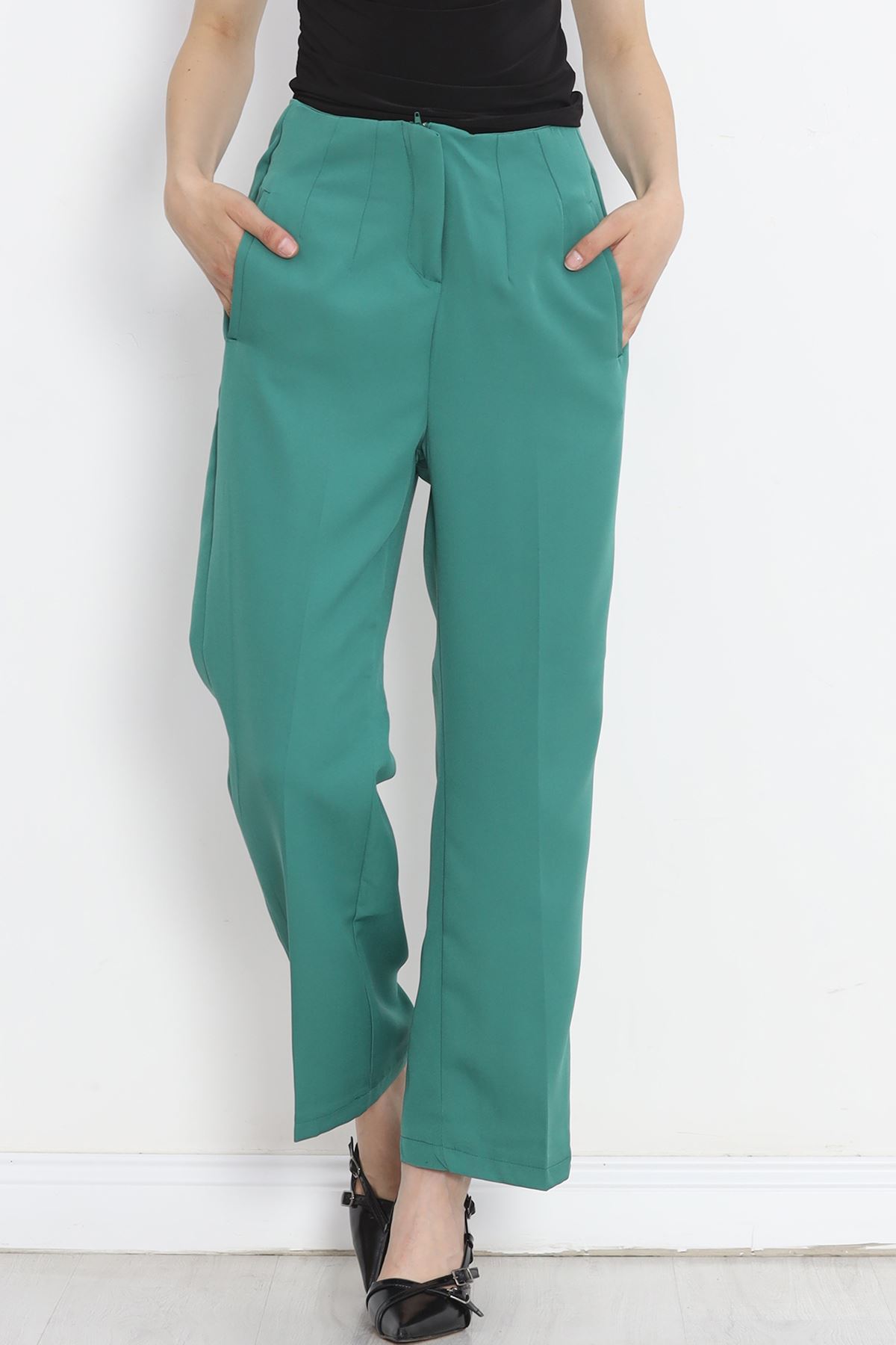 Pants with Waist Cuffs Dark Green - 20857.683.