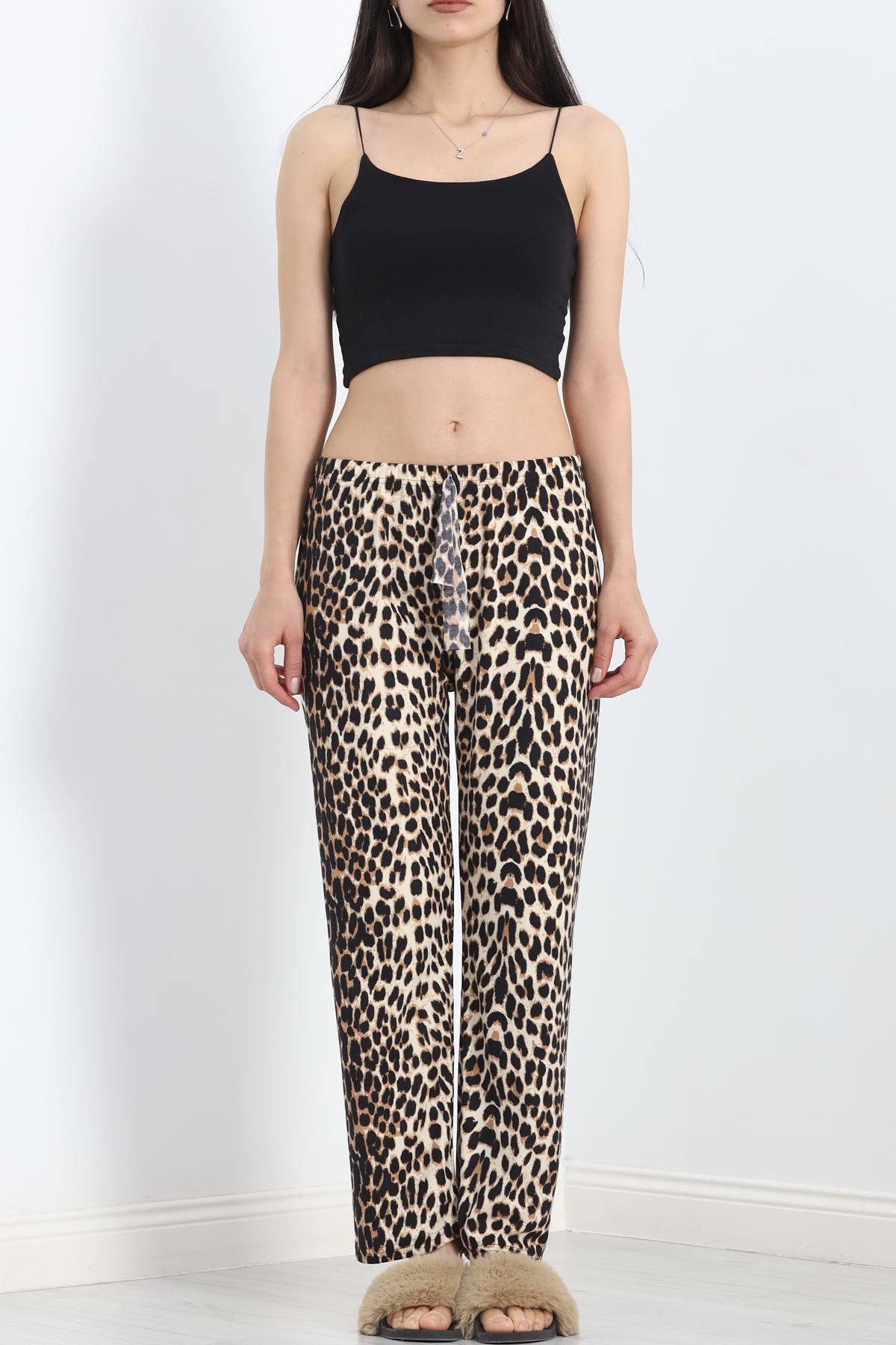 Desenli Süet Pijama Altı Leopar - 103.1287.