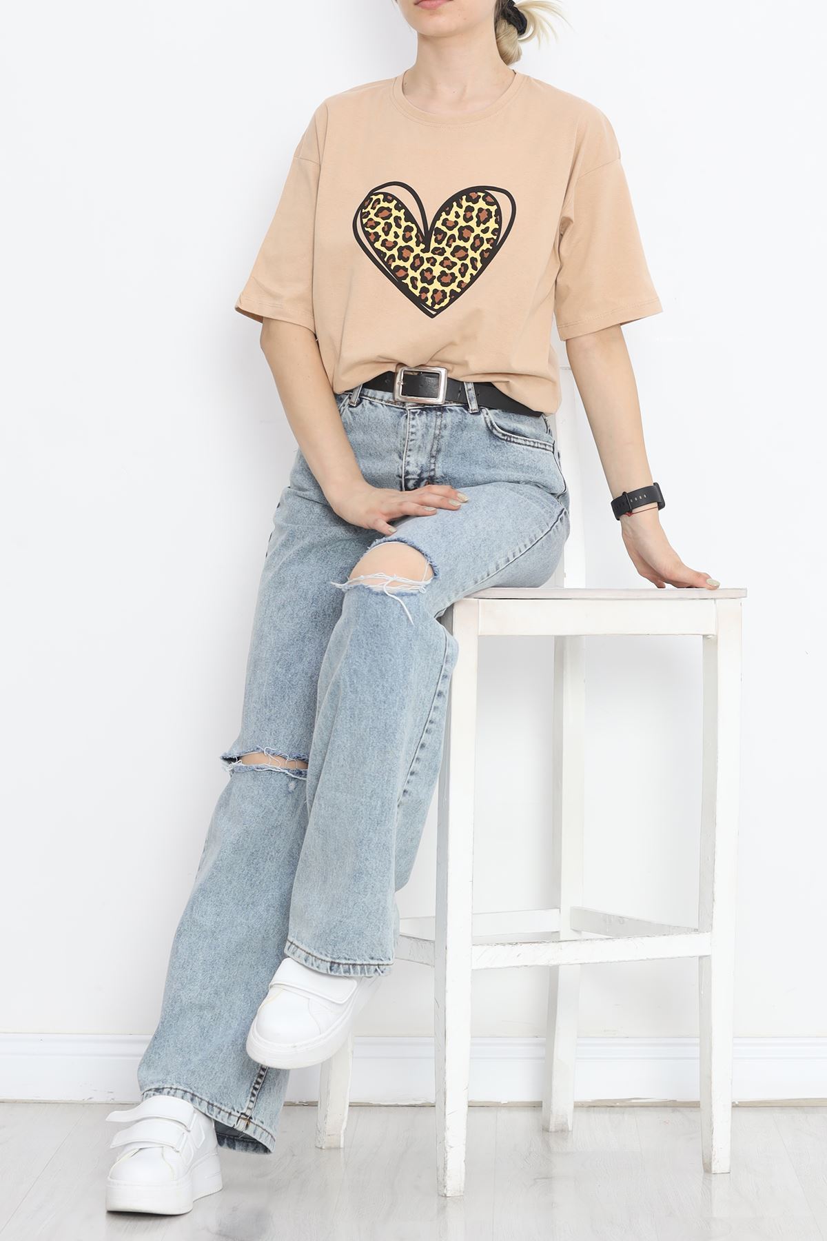 Printed Crew Neck T-shirt Mink - 16509.1567.