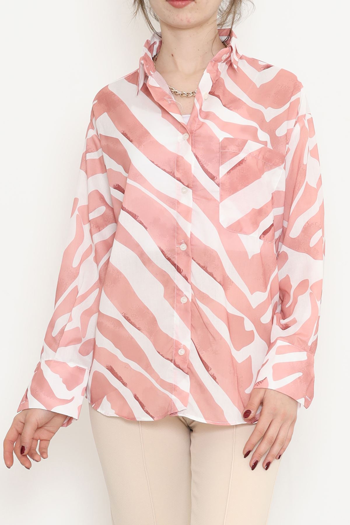 Voile Patterned Shirt Rose Brown - 989.1247.