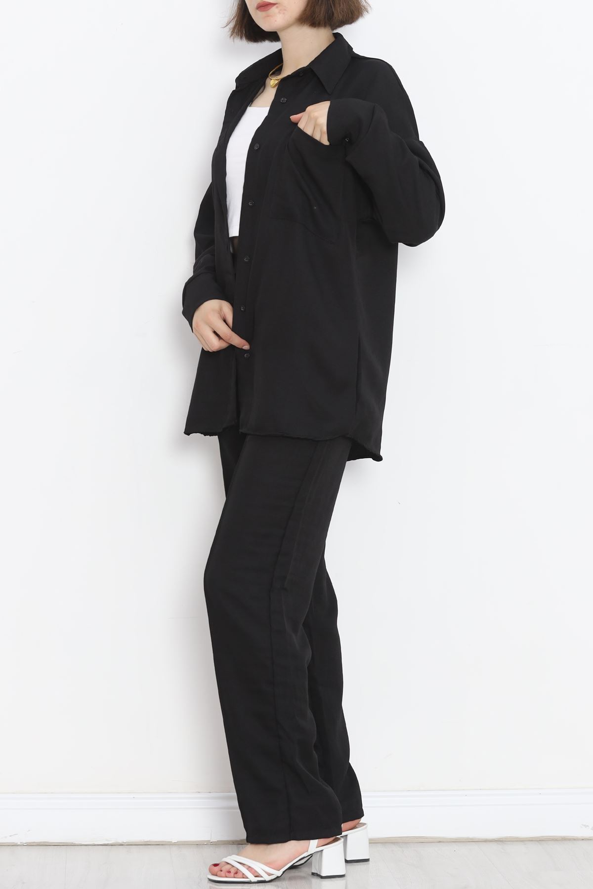 Linen Shirt Set Black - 20347.1778.