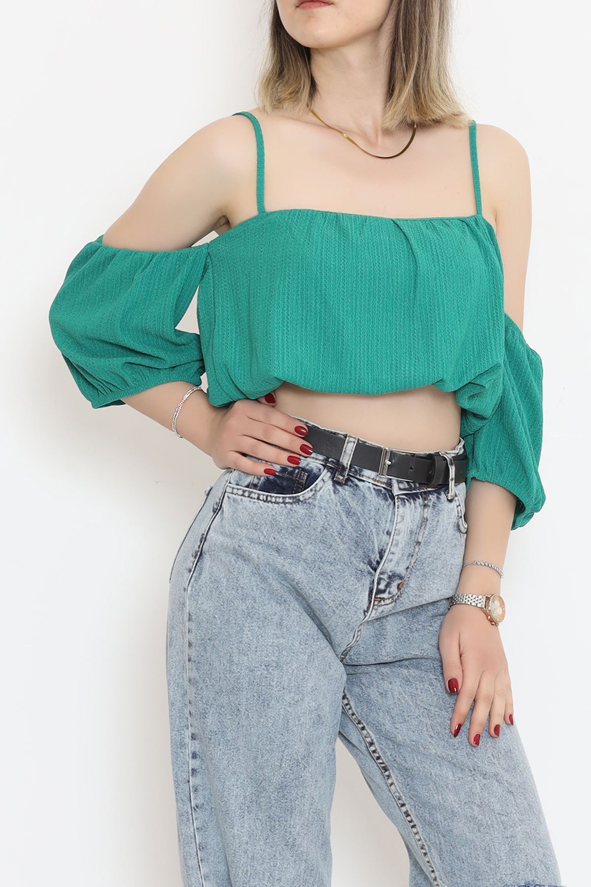 Strappy Burgundy Blouse Green - 12593.631.