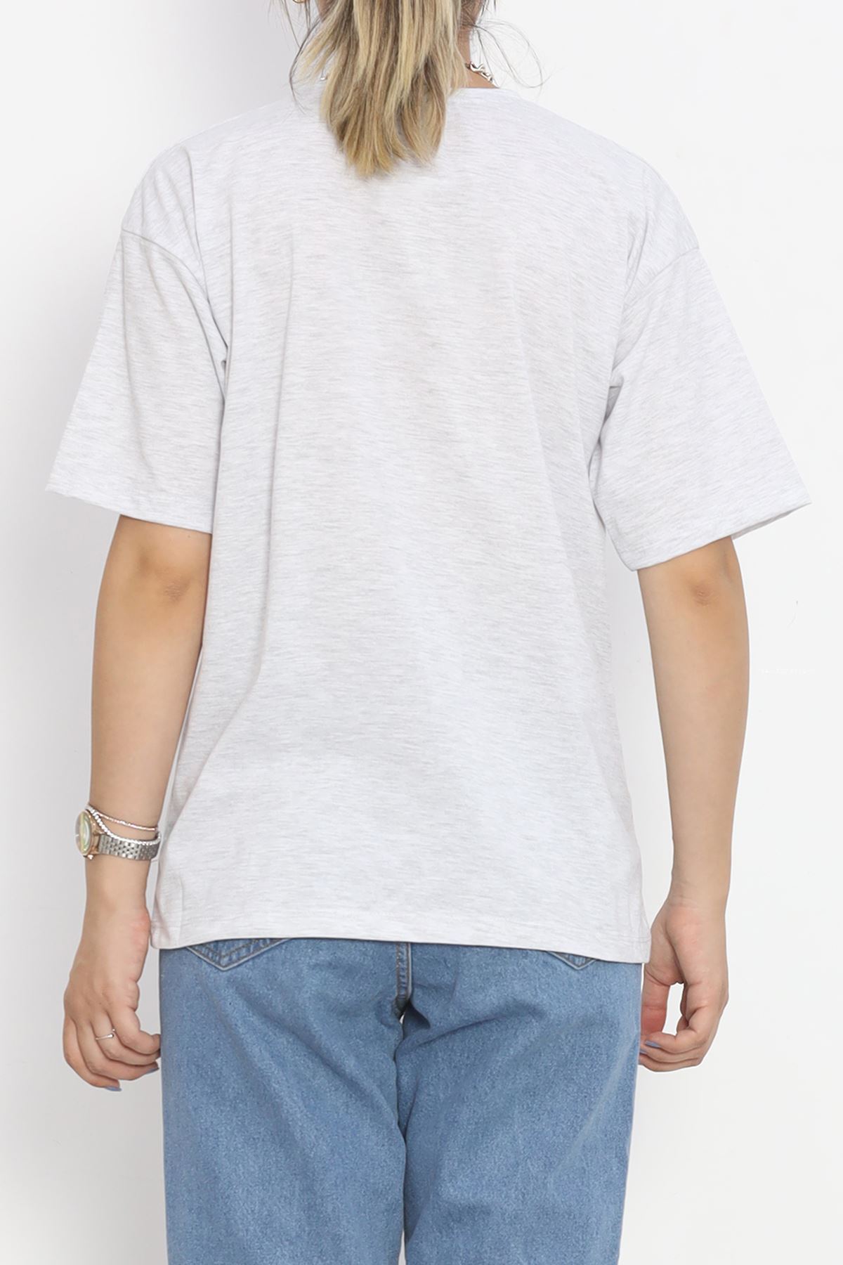 Printed Crew Neck T-Shirt Gray - 16523.1567.