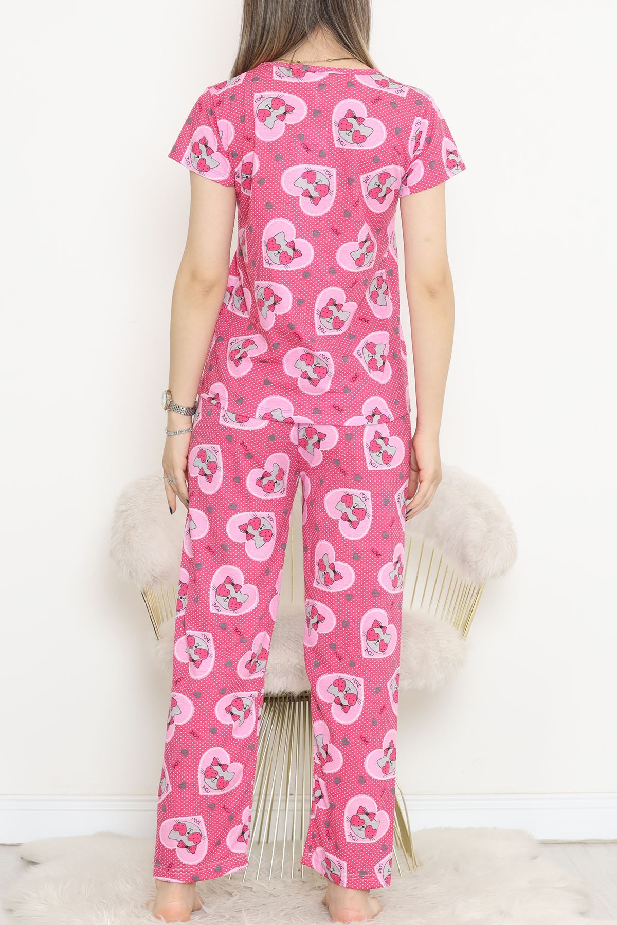 Patterned Pajama Set Fuchsia - 130.1287.