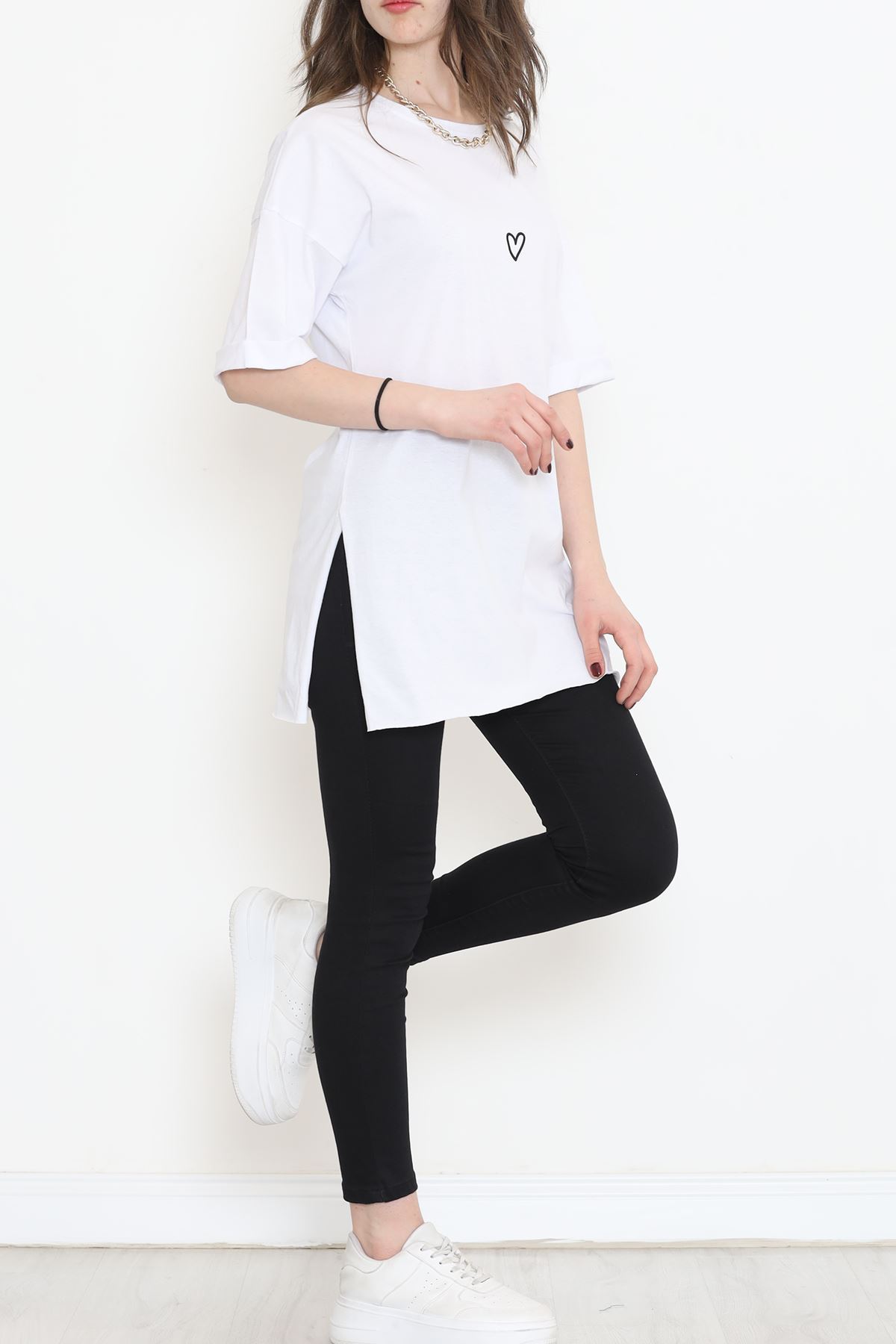 Double Sleeve Printed T-Shirt White and Black - 16556.1567.