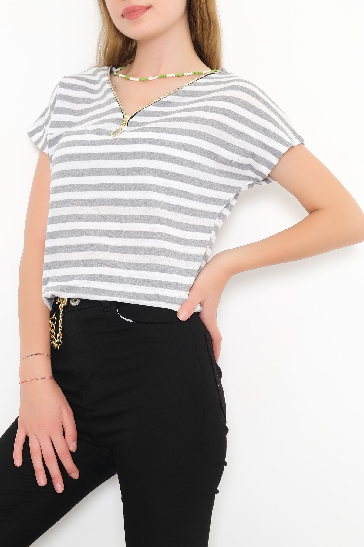 Striped T-shirt with zipper Gribeyaz - 9657.1567.