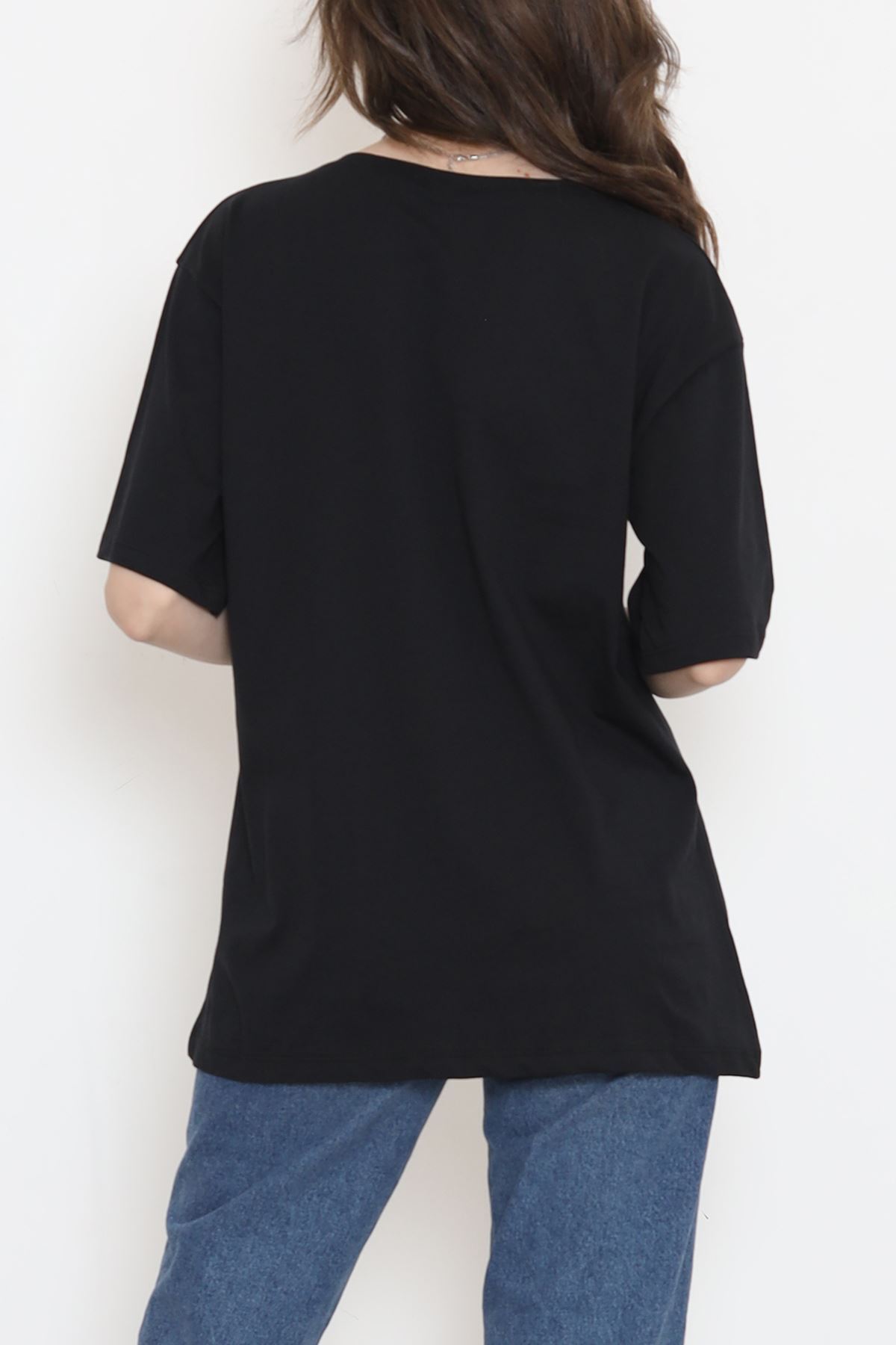 Necklace Detailed T-Shirt Black - 2520.555.