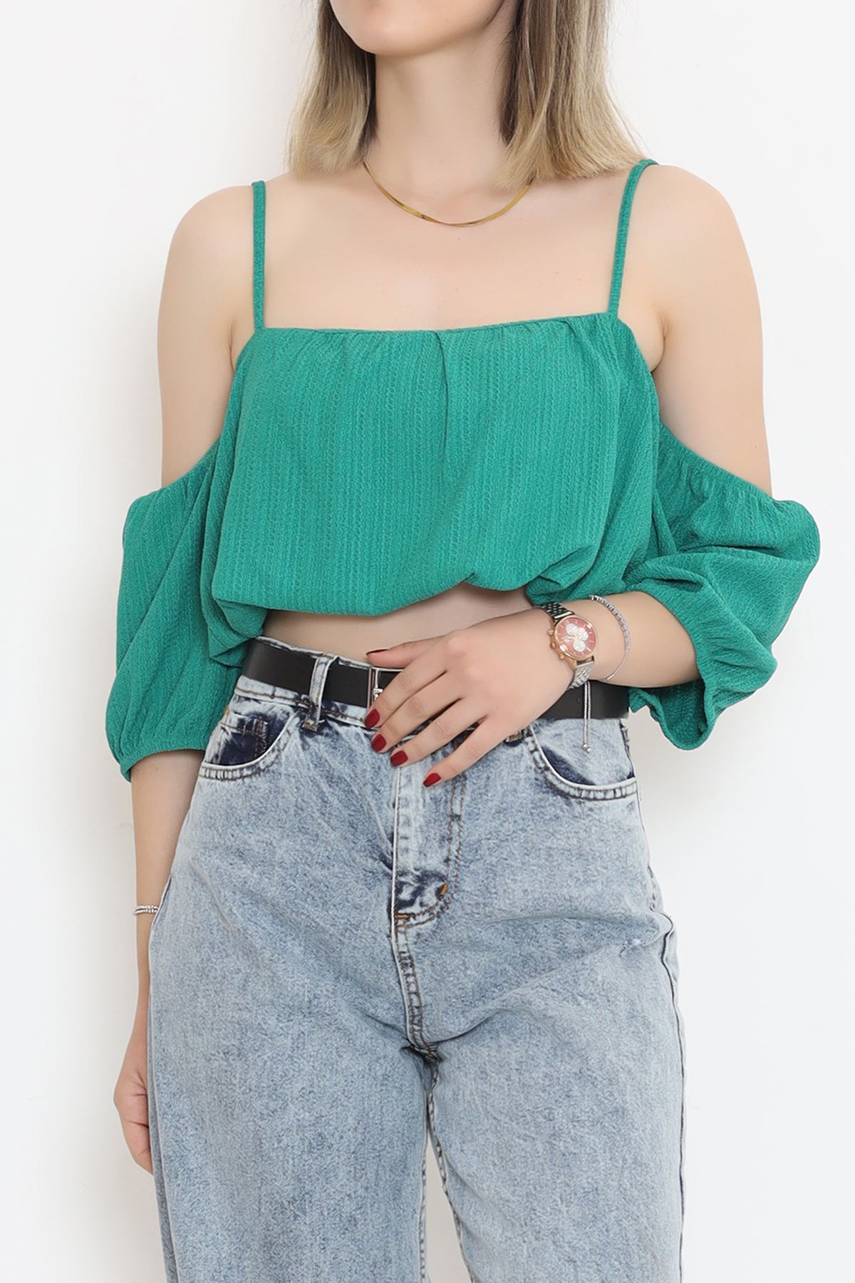 Strappy Burgundy Blouse Green - 12593.631.