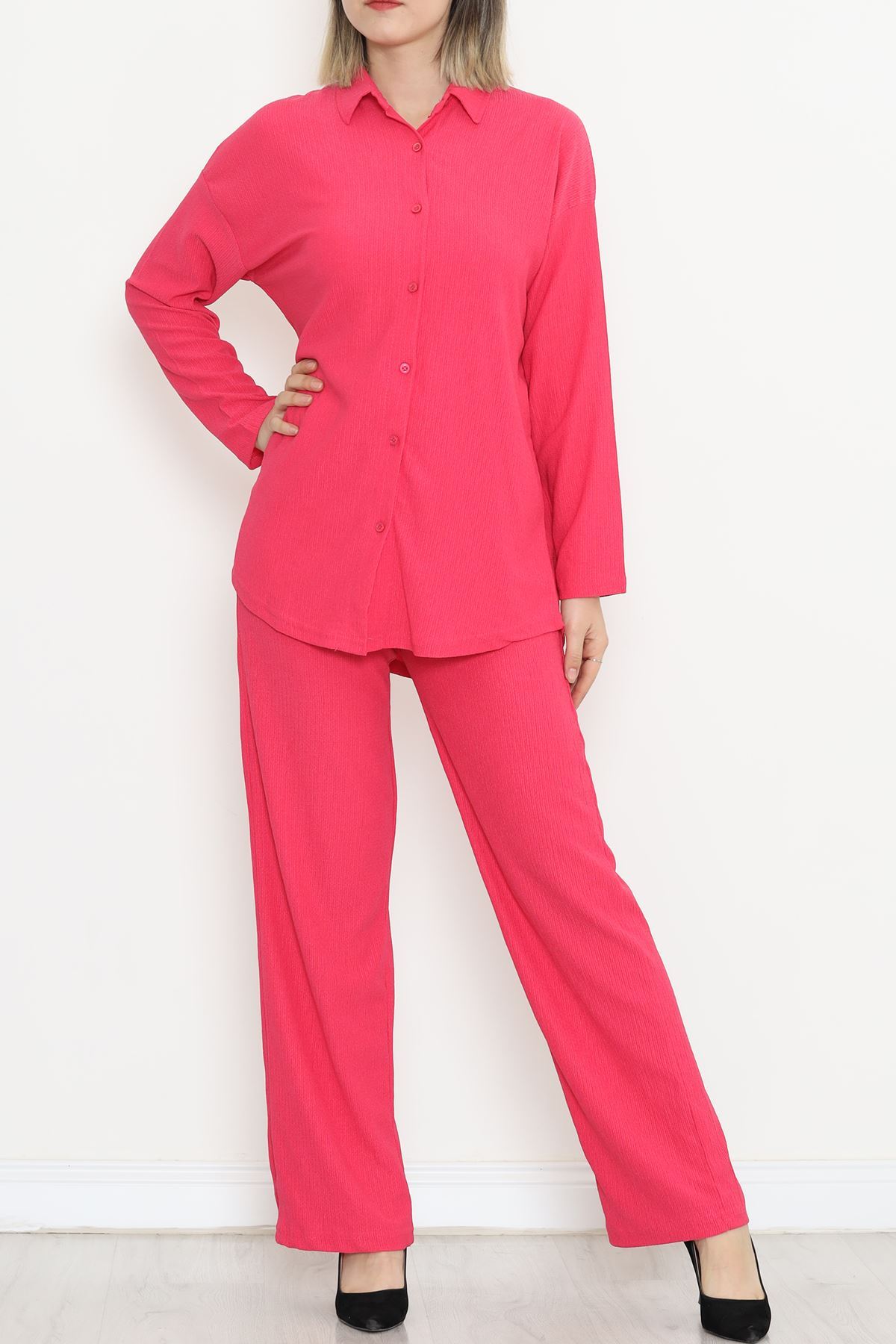 Seersucker Shirt Set Fuchsia - 4592.1254.