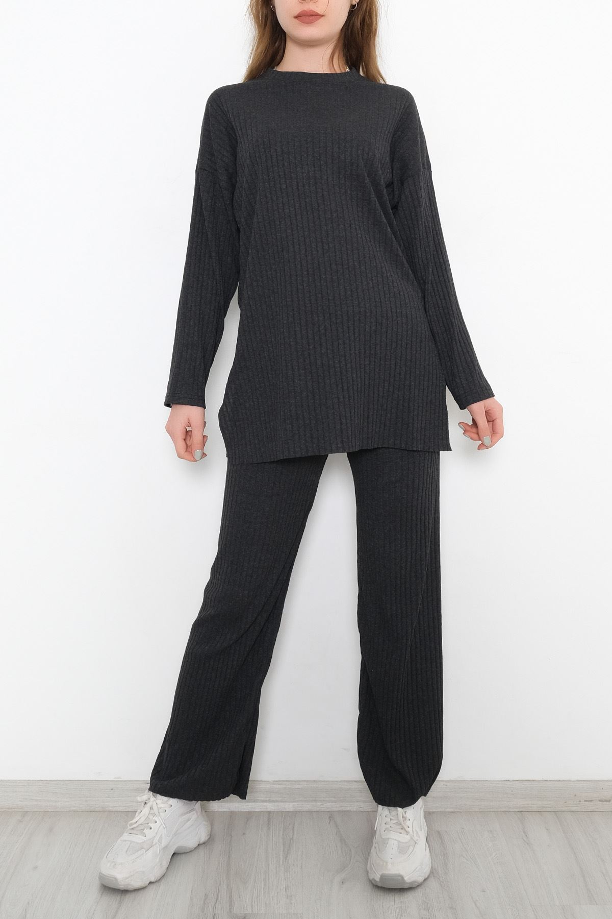 Long Sleeve Fitted Suit Anthracite - 10147.1567.