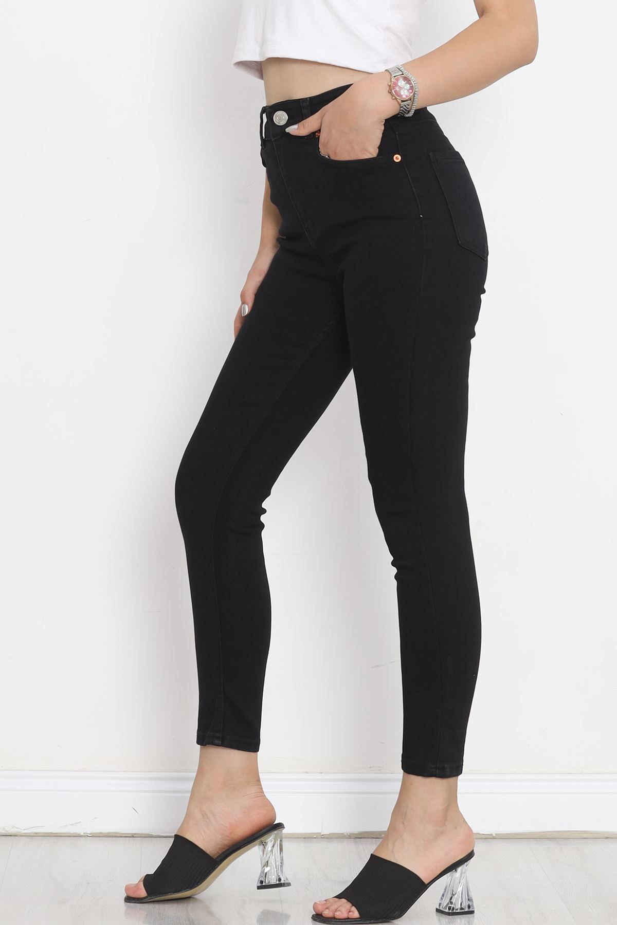 Narrow Leg Lycra Jeans Black1 - 18683.1431.