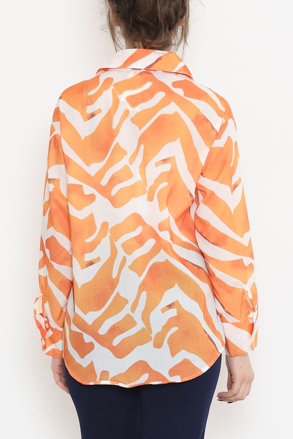 Voile Patterned Shirt Orange - 989.1247.