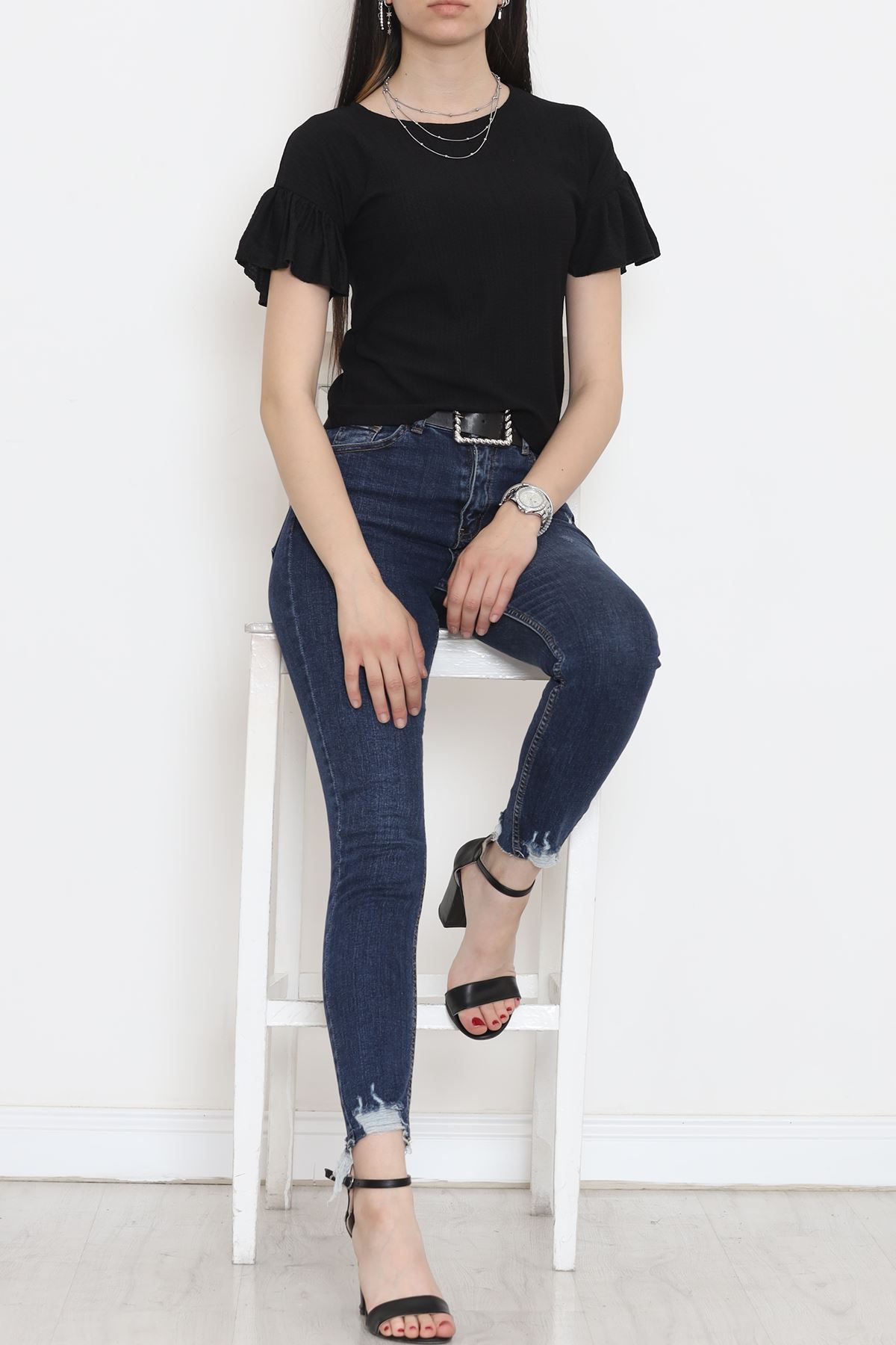 Shirred Blouse Black - 12596.631.