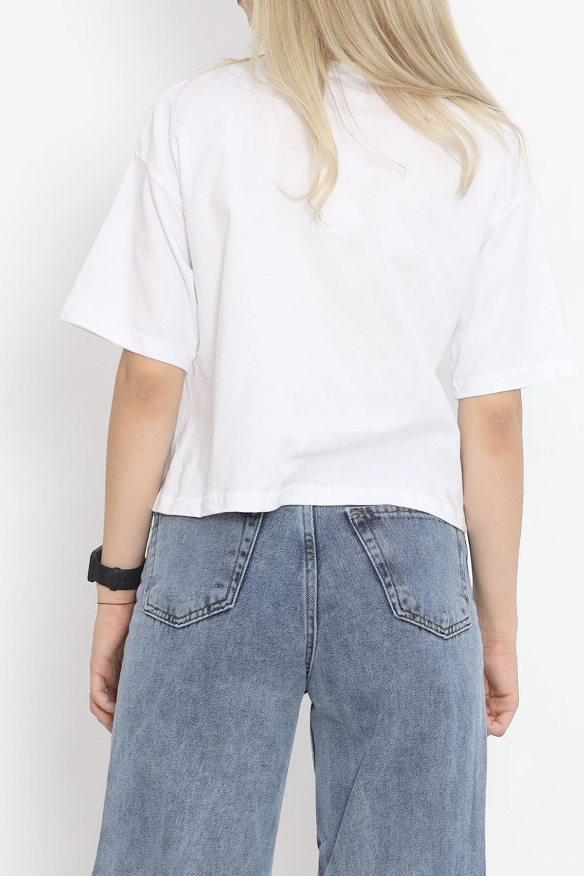 Printed Crop T-shirt White - 16483.1567.