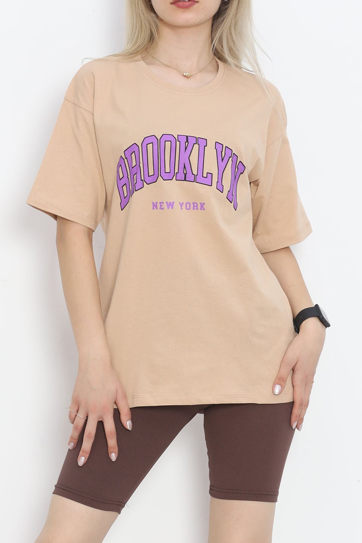 Printed Crew Neck T-shirt Mink - 16512.1567.