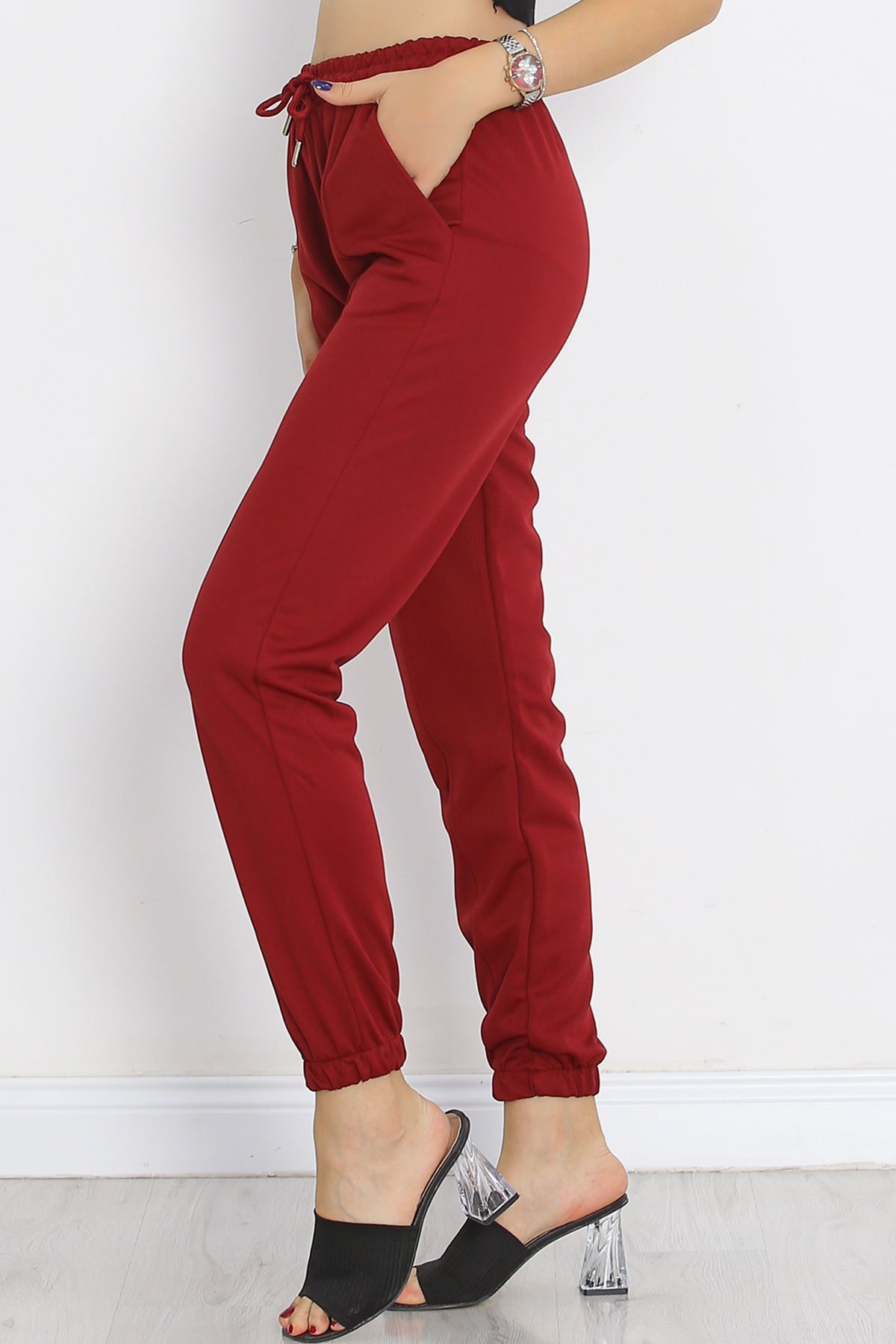 Pants with Elasticized Waist Chinos Burgundy - 10063.1778.