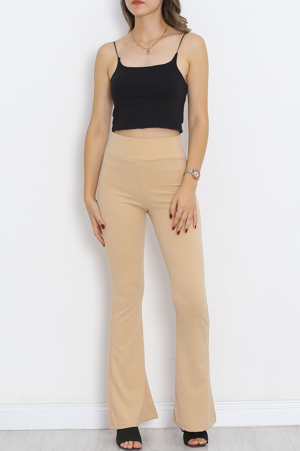 Flared Leggings Beige - 222.1247.