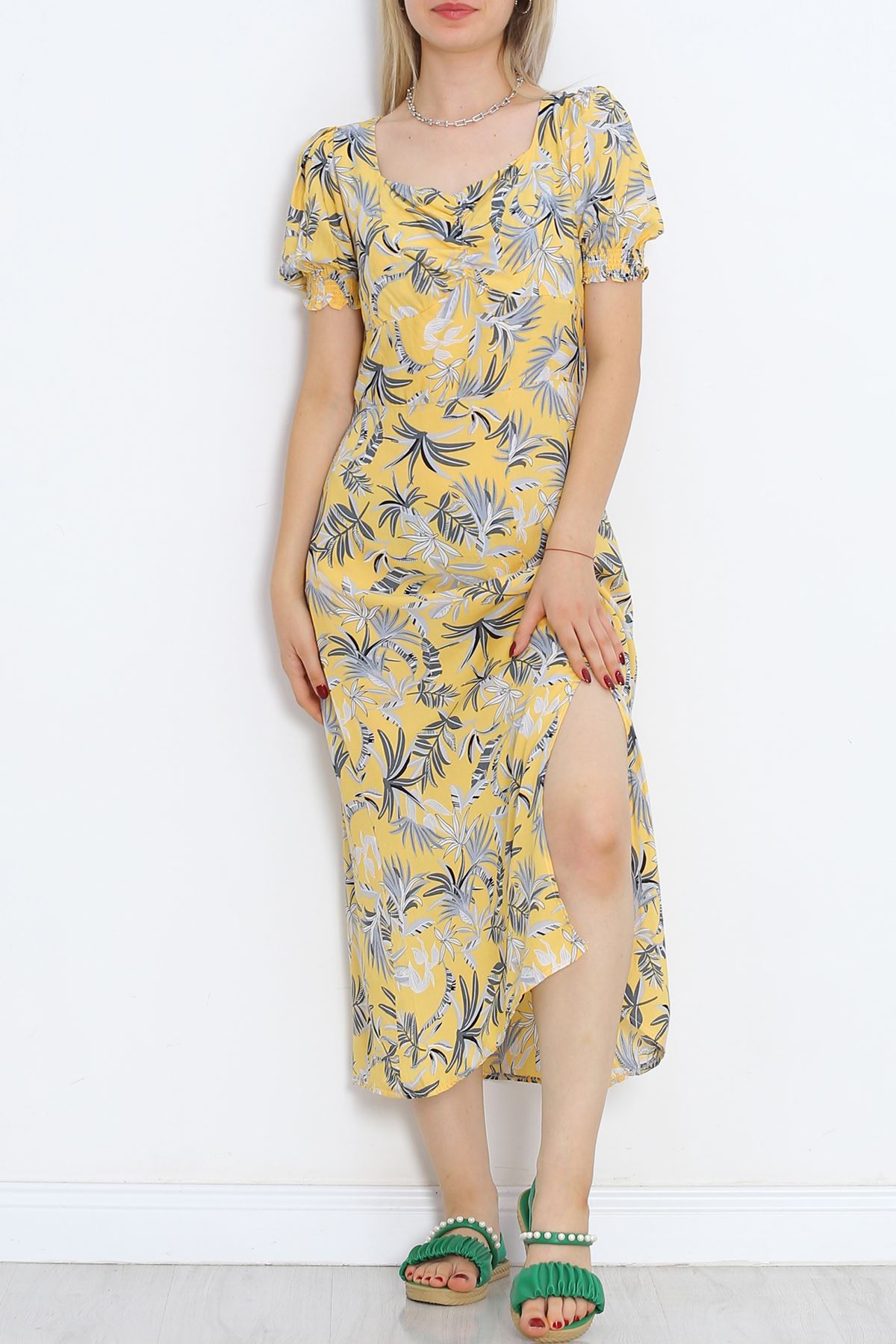 Kiss Neck Dress Light Yellow - 696.1247.