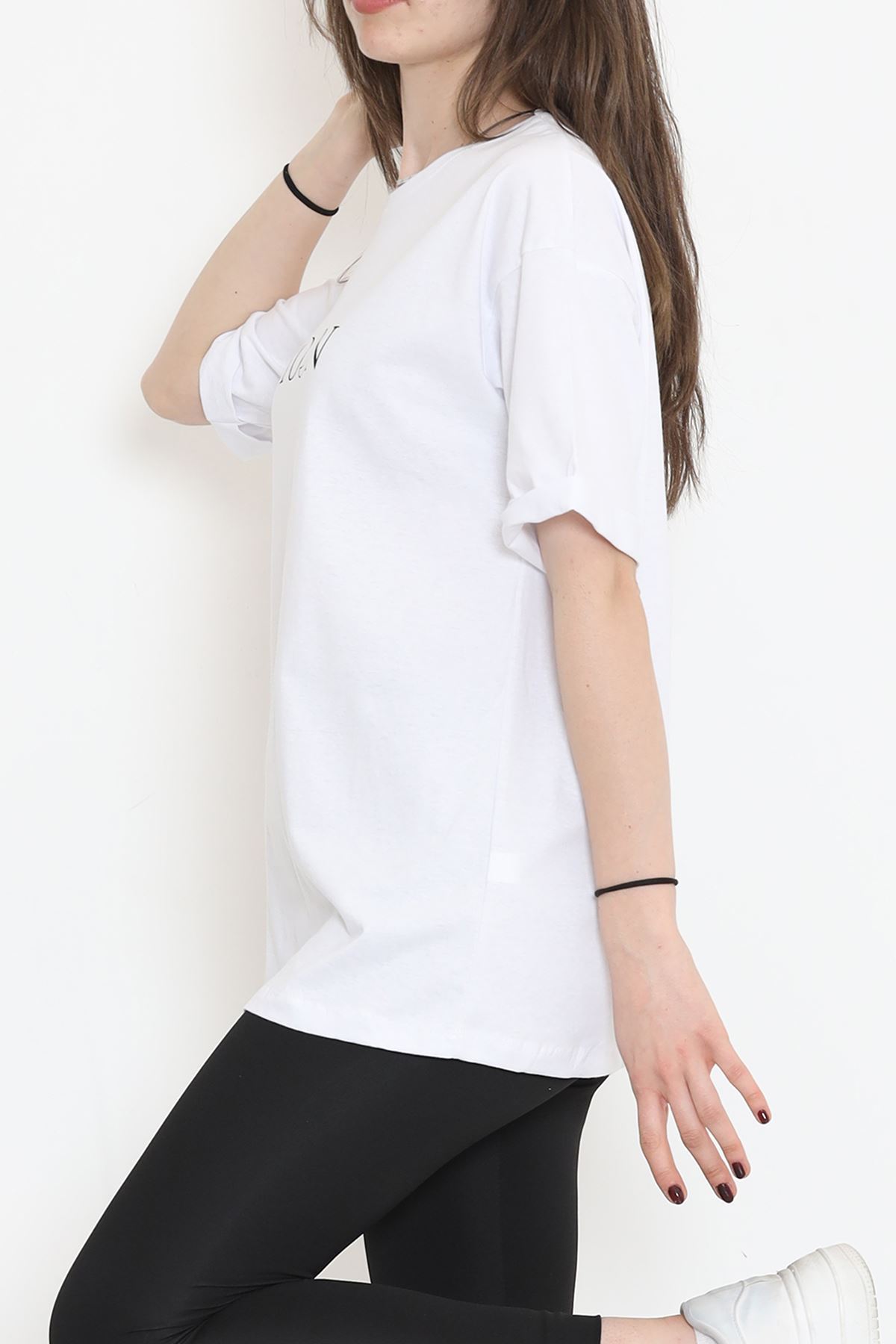 Printed Double Sleeve T-shirt White - 16538.1567.