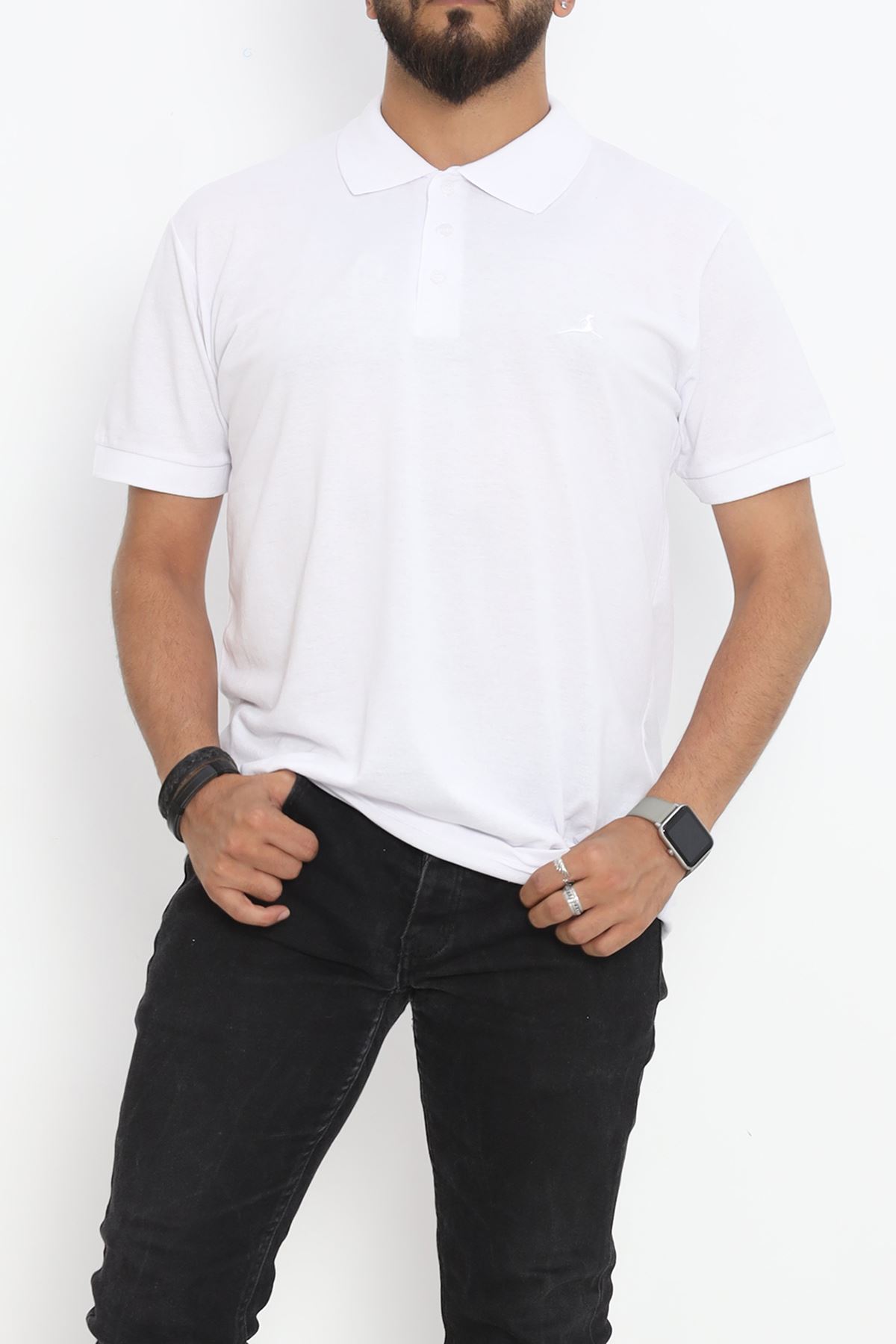 Plus Size Polo Collar T-Shirt White - 20019.1778.