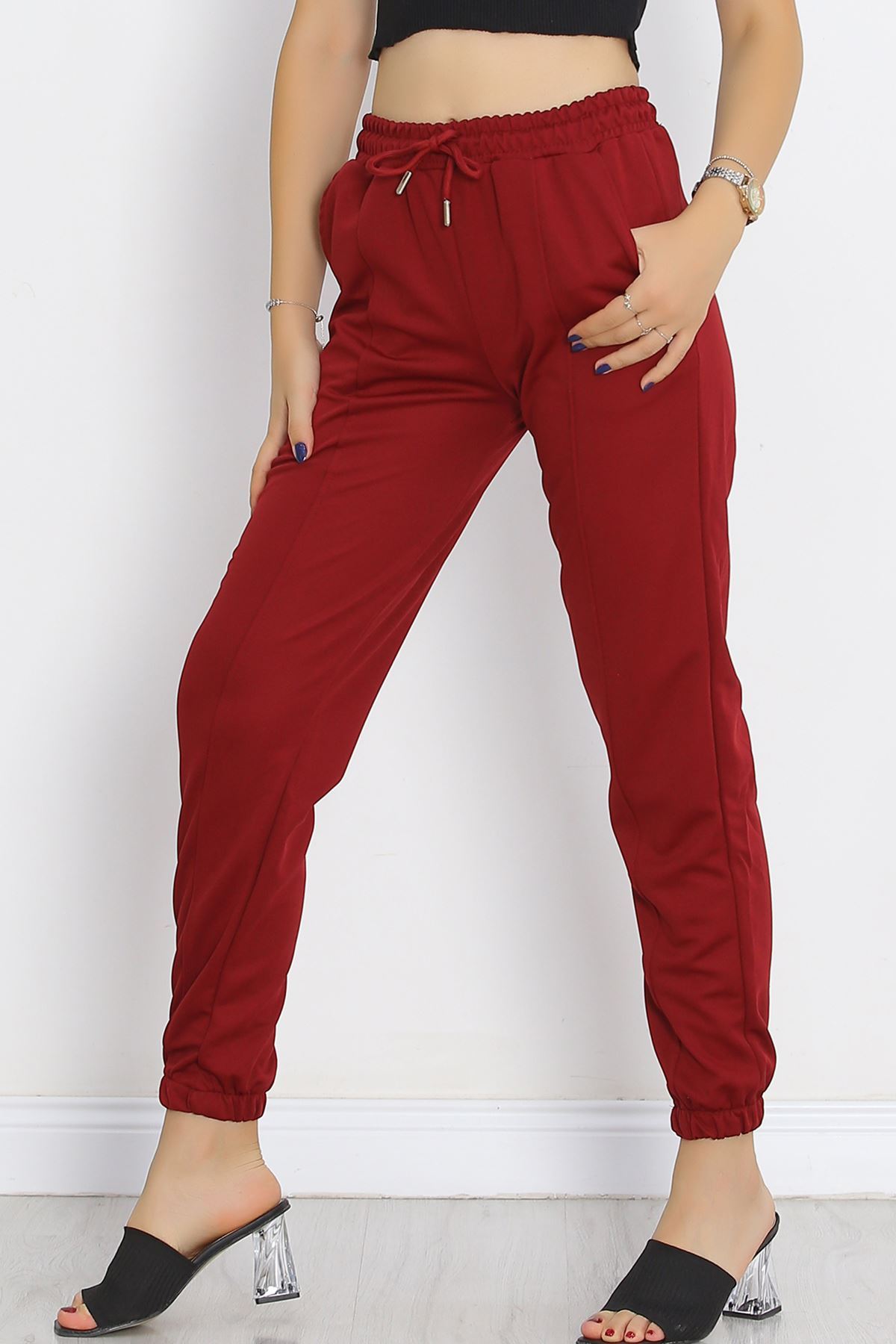 Pants with Elasticized Waist Chinos Burgundy - 10063.1778.