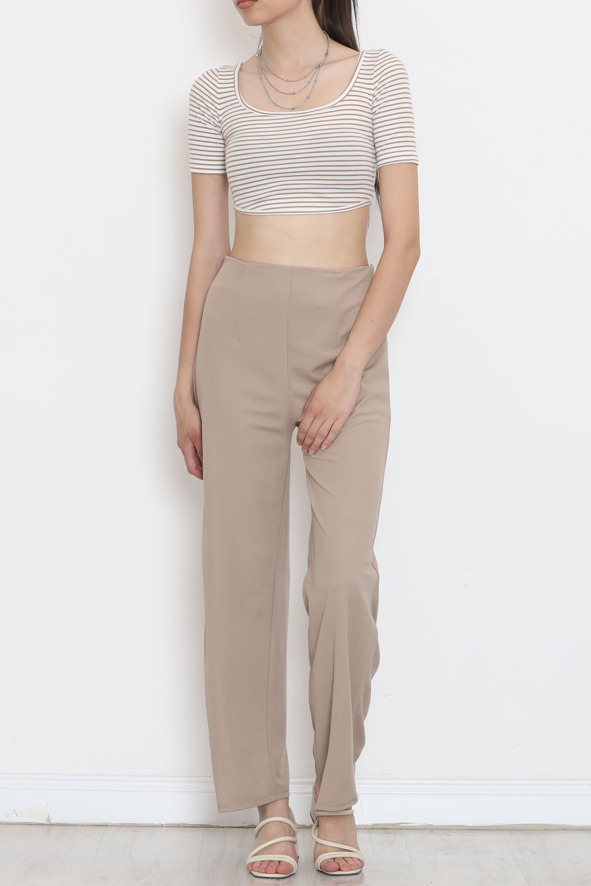 Crepe Palazzo Pants Stone - 18554.1778.