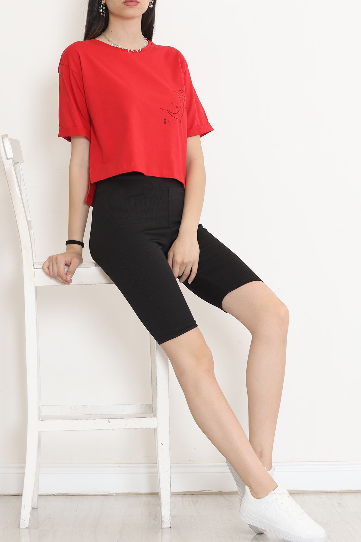 Printed Crop T-shirt Red - 18667.1567.