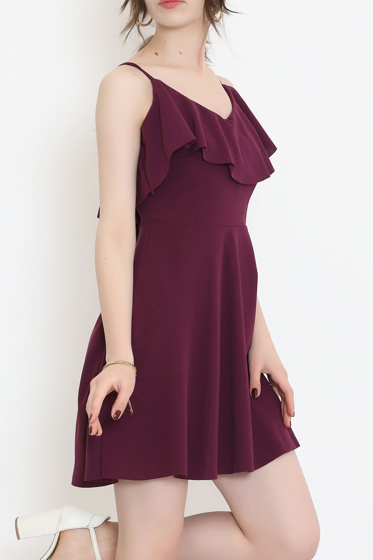 Crep Dress Purple with Straps - 581815.1592.