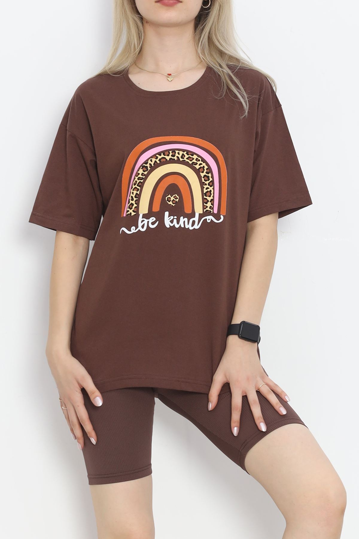 Printed Crew Neck T-shirt Coffee - 16522.1567.