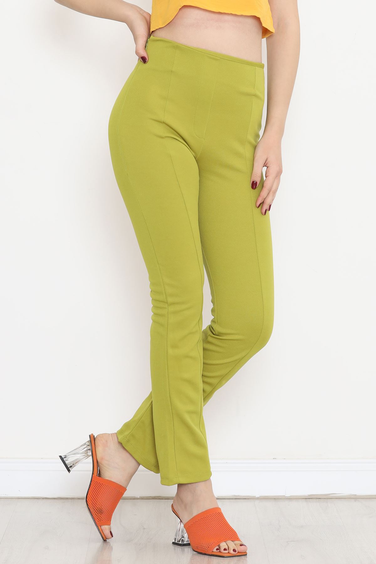 Side Zipper Pants Oil Green - 18412.631.