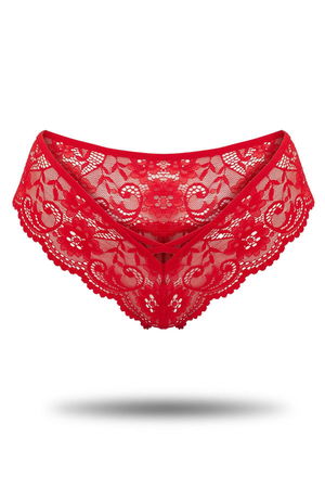 Lace Front Rope Detailed Panties Red - 300411.1364.