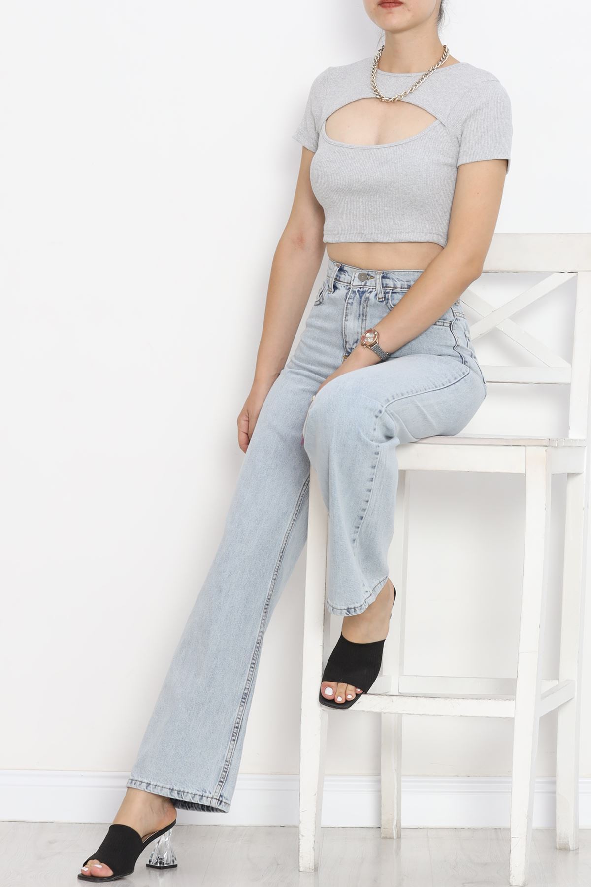 Low-cut Crop Body Gray - 4121.1567.