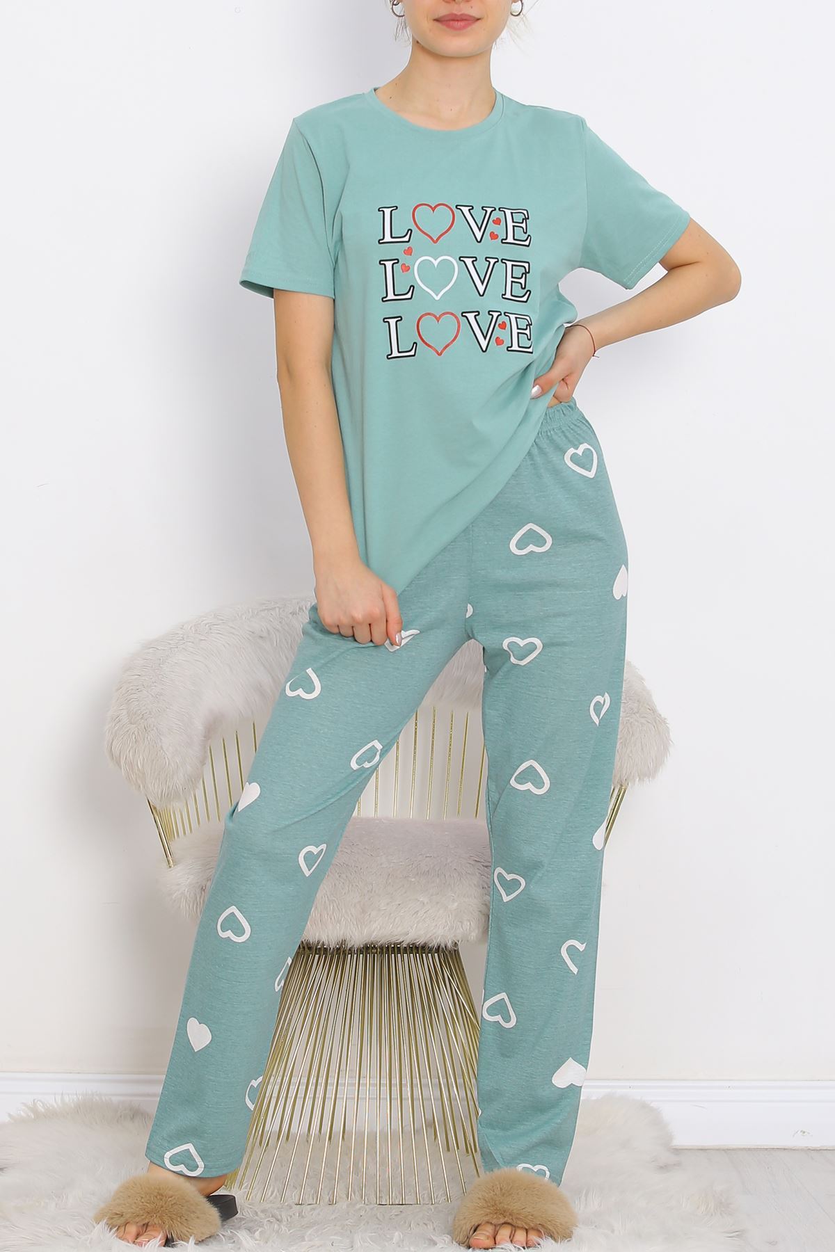 Patterned Pajama Set Mint - 18735.1567.