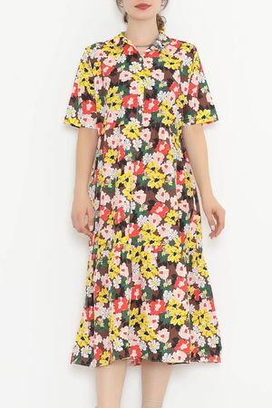 Judge Collar Dress Brown Floral - 11460.701.