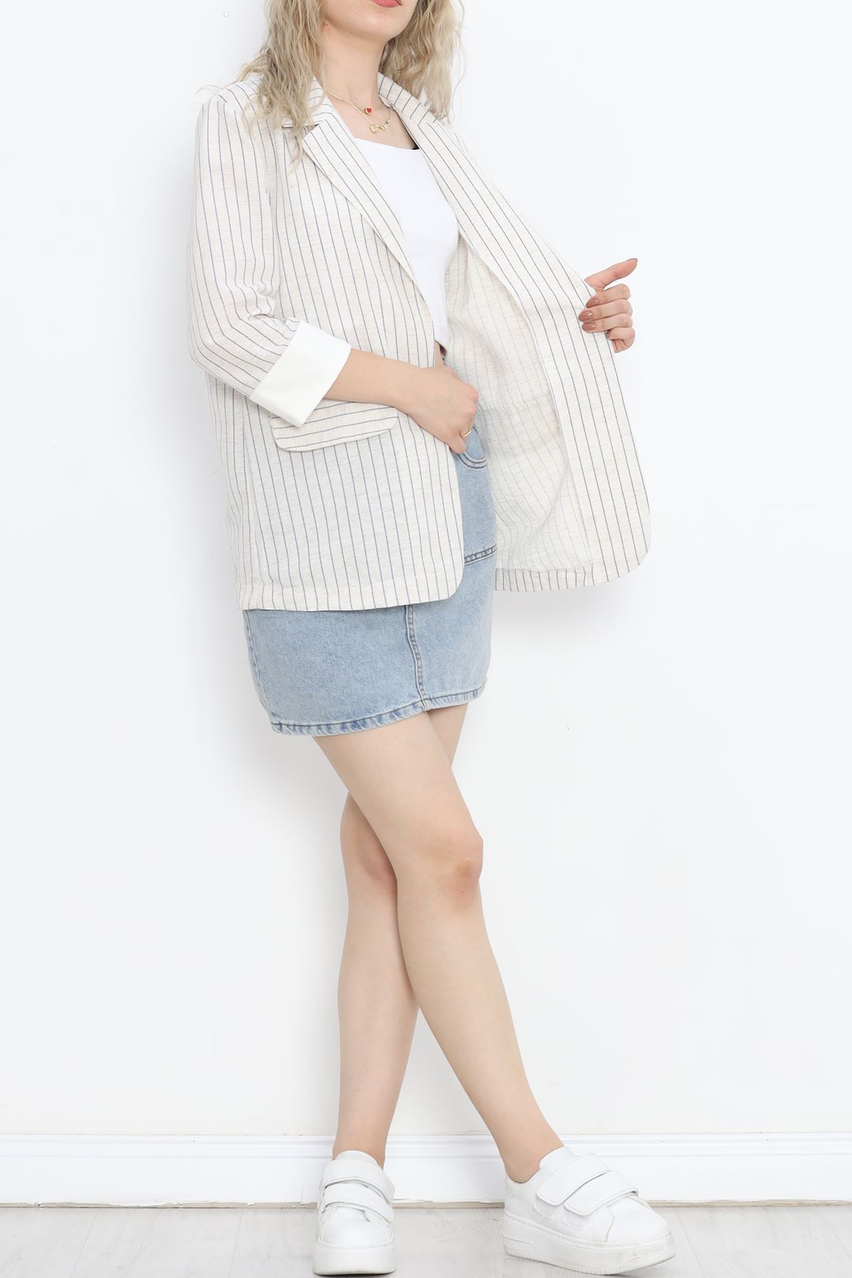 Striped Linen Jacket Taslaci - 1023.1247.