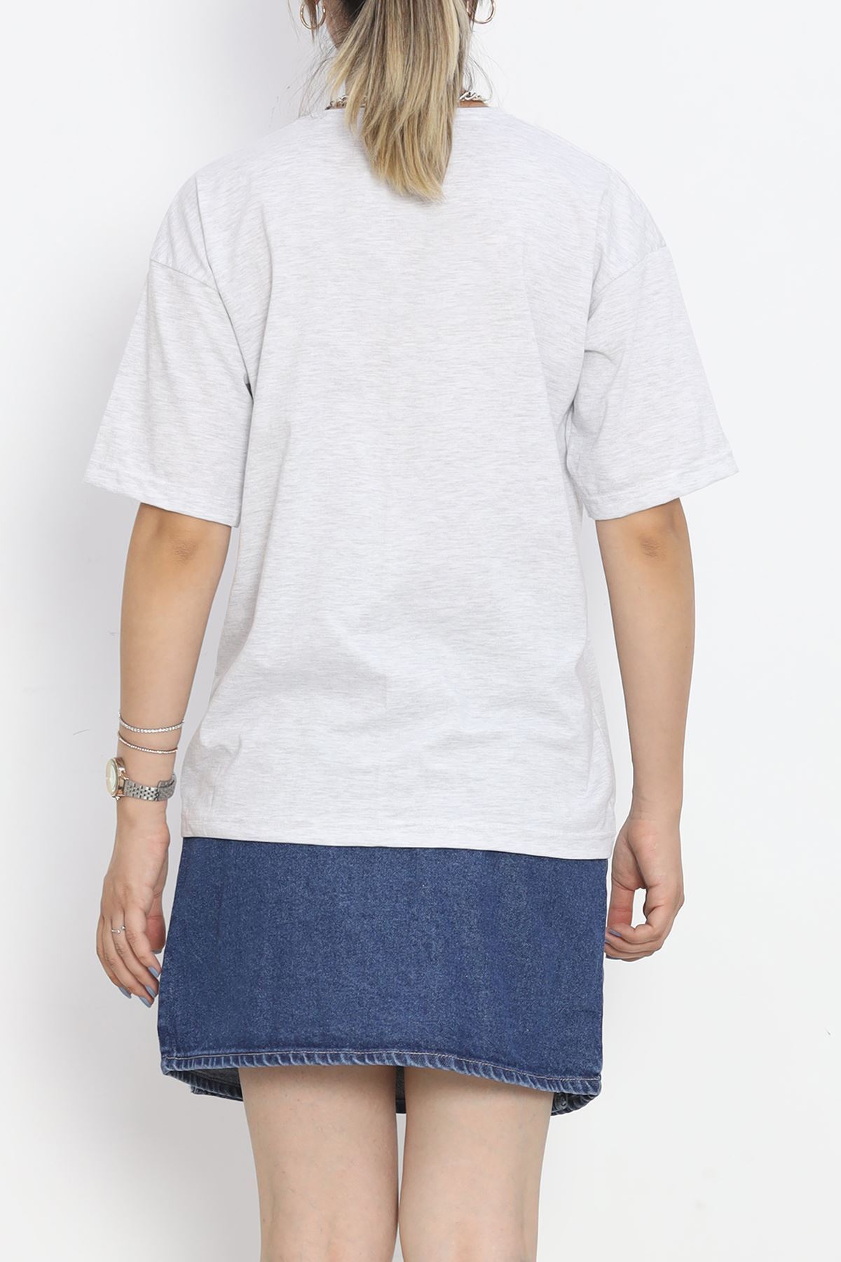 Printed Crew Neck T-Shirt Gray - 16520.1567.