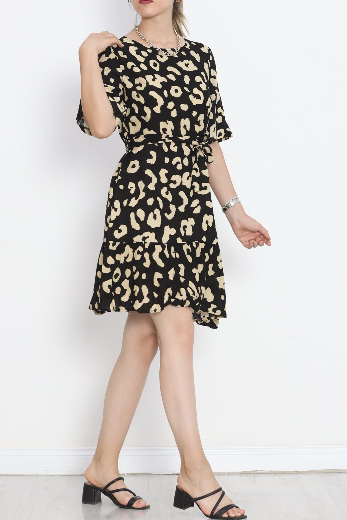 Belted Dress Blackbeige - 152406.701.