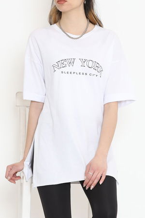 Printed Double Sleeve T-shirt White - 16560.1567.