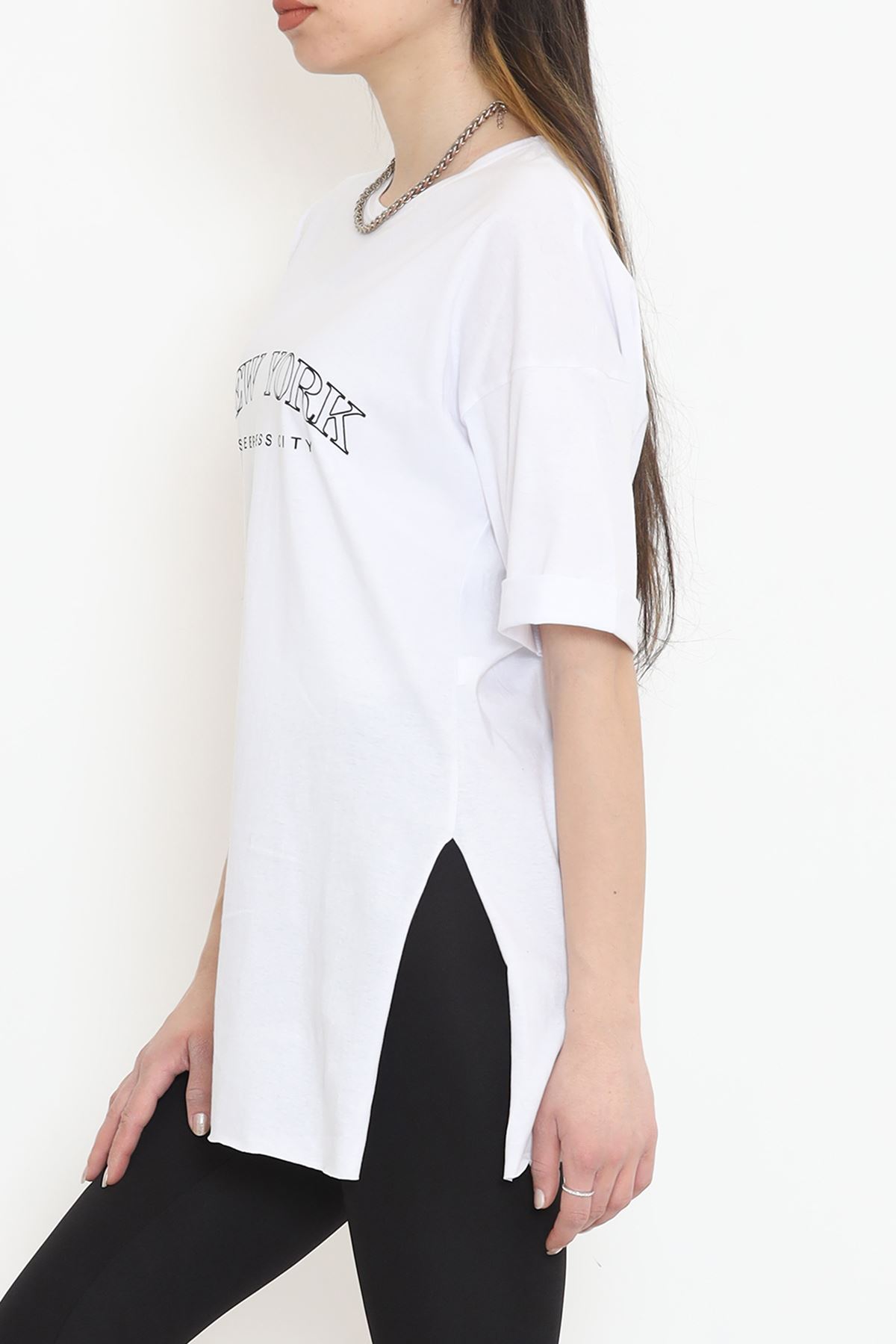 Printed Double Sleeve T-shirt White - 16560.1567.