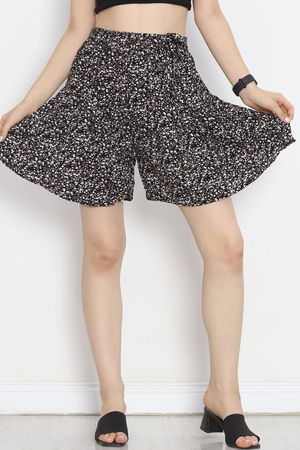 Skirt with Belted Shorts Patterned Black - 16701.1355.