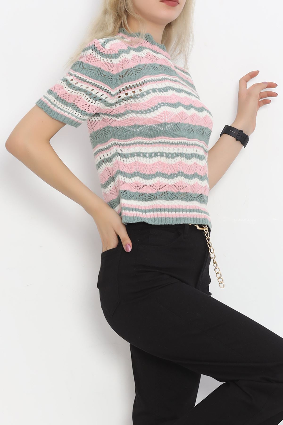 Wavy Color Sweater Mint Pink - 4164.1247.