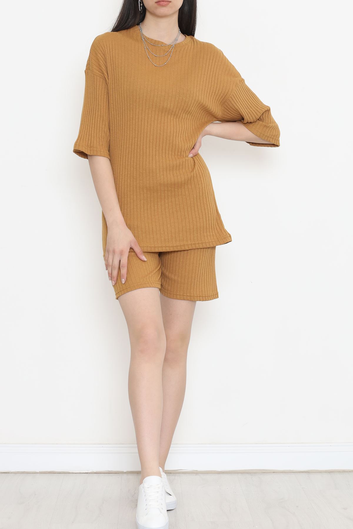 Crew Neck Shorts Set Tan - 11552.1567.