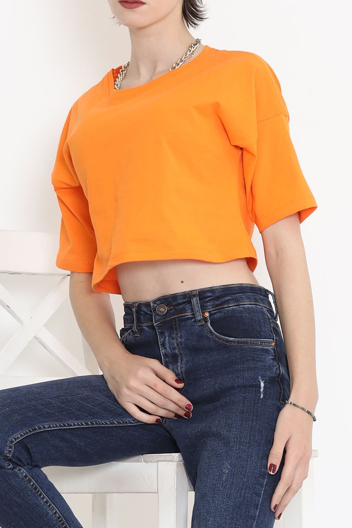 Single Jersey Crop T-shirt Orange - 1111.1567.