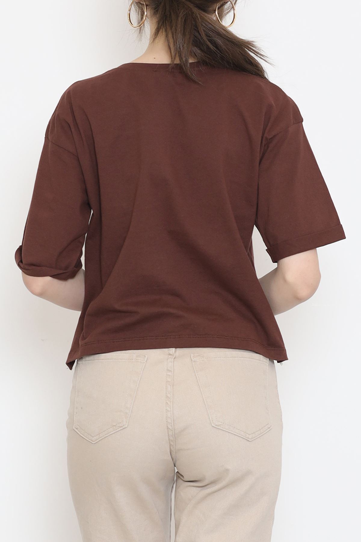 Crew Neck Pocket T-Shirt Coffee - 16563.1567.