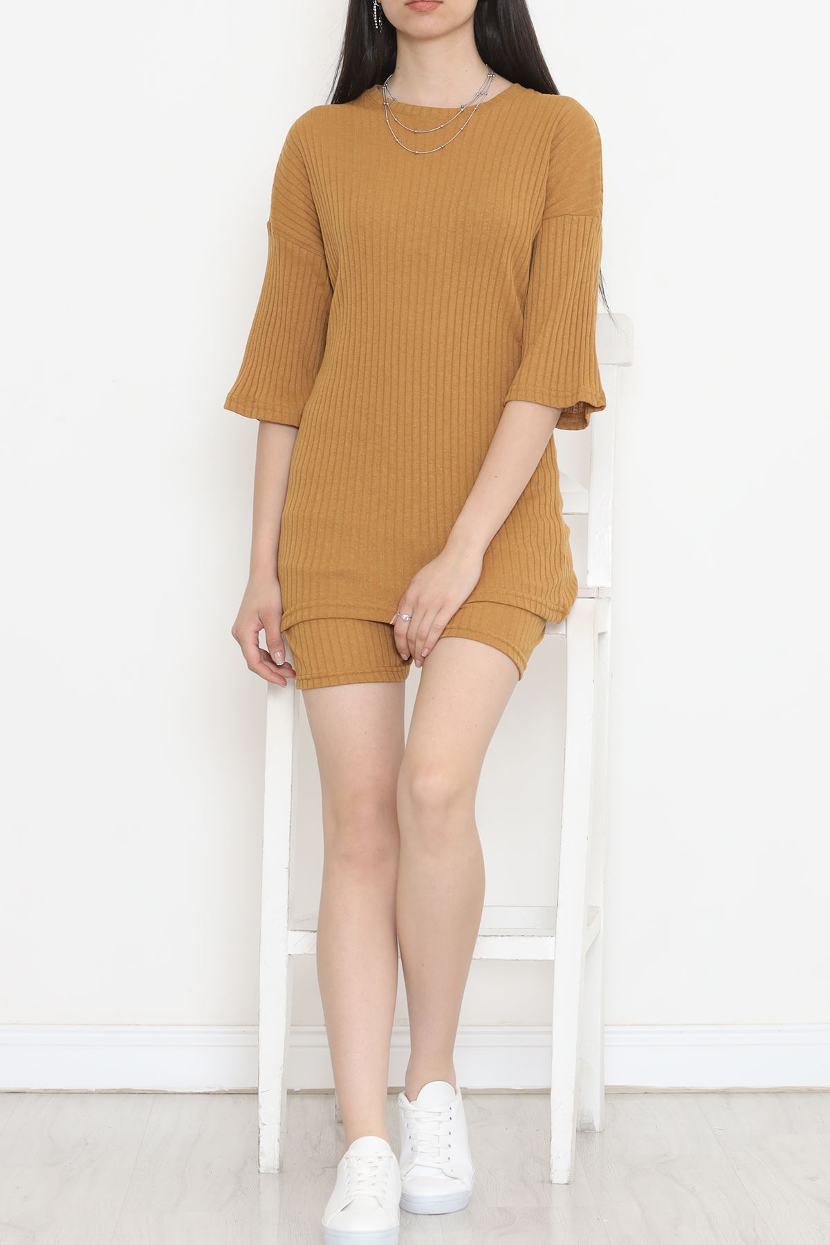 Crew Neck Shorts Set Tan - 11552.1567.