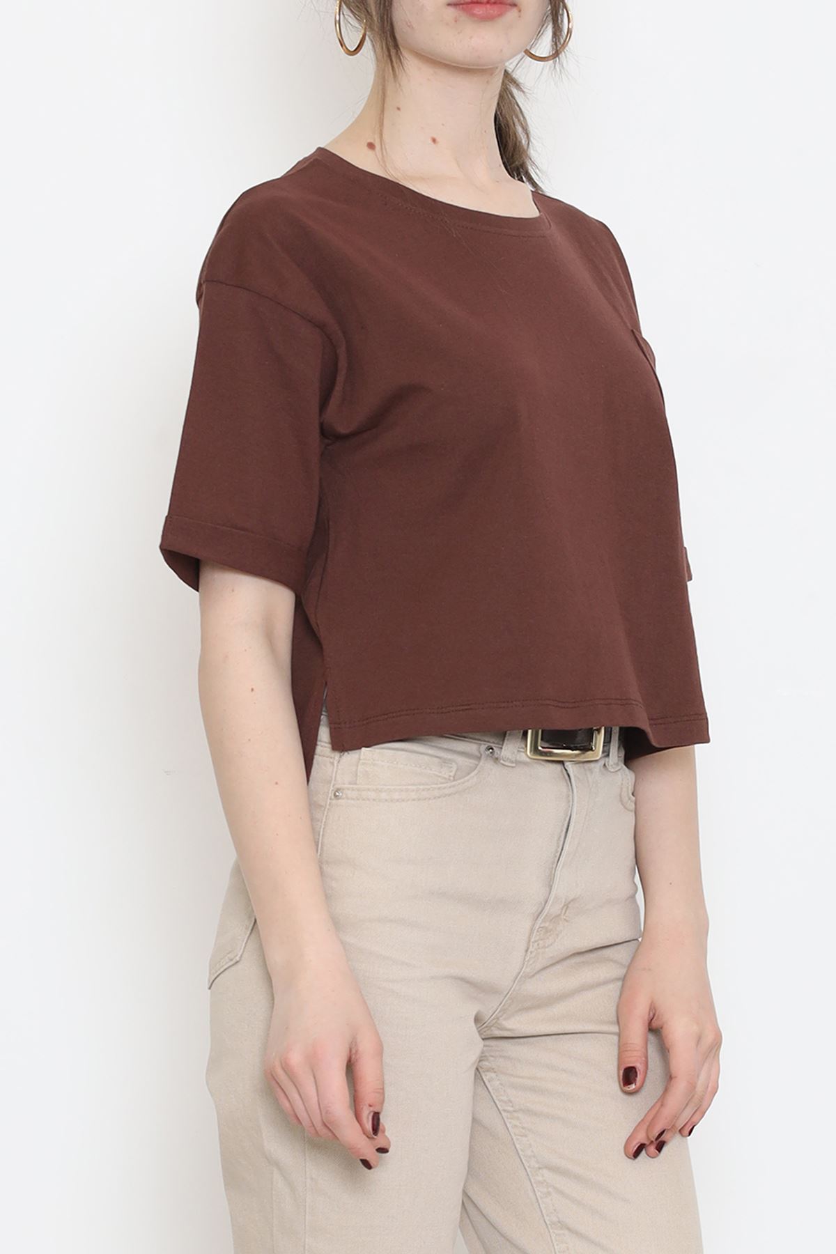 Crew Neck Pocket T-Shirt Coffee - 16563.1567.