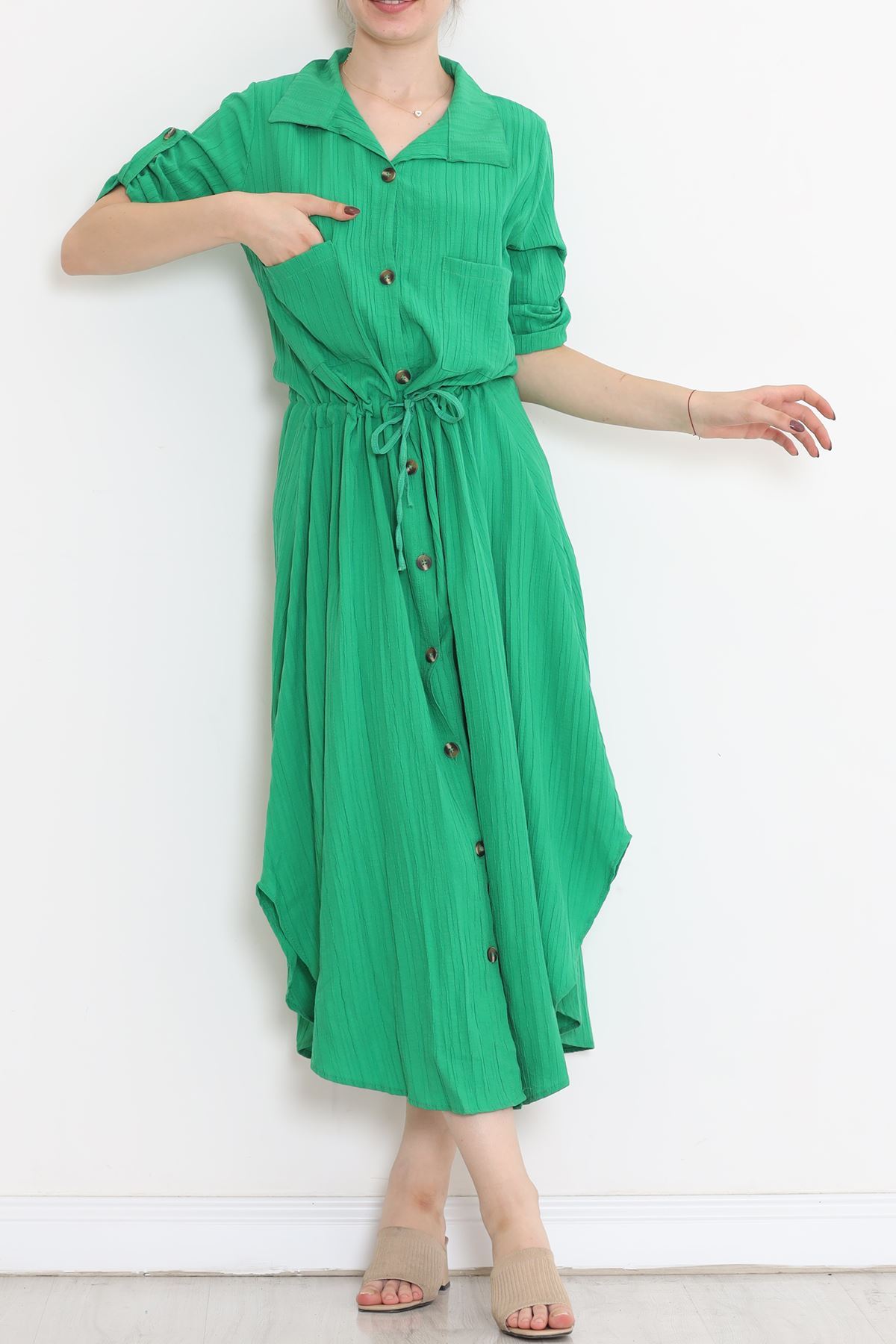 Double Pocket Dress Green1 - 152343.701.