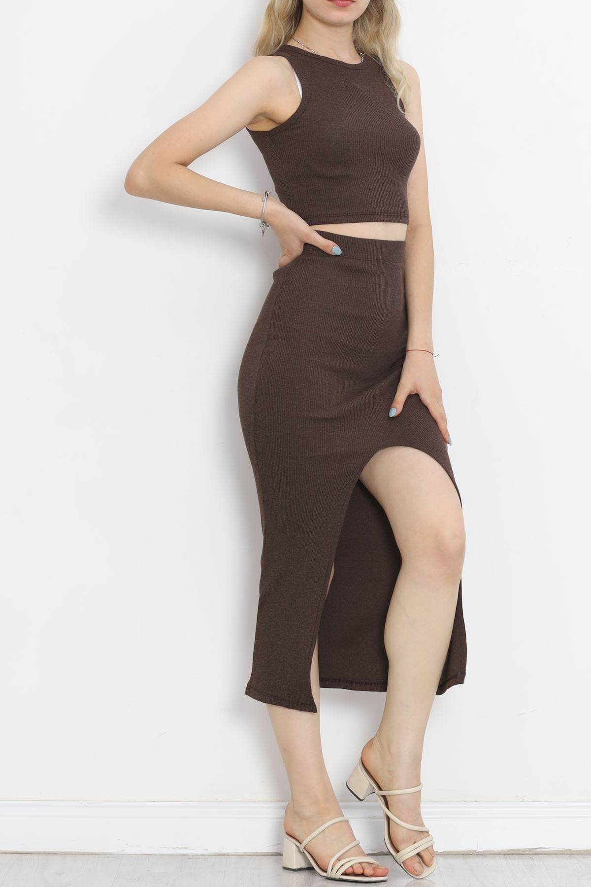 Camisole Skirted Suit Light Brown - 16607.1567.